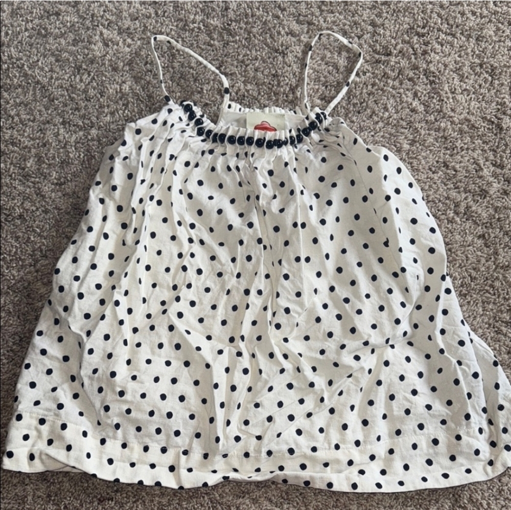 Farm Rio linen blend black and white tank size small flaws***